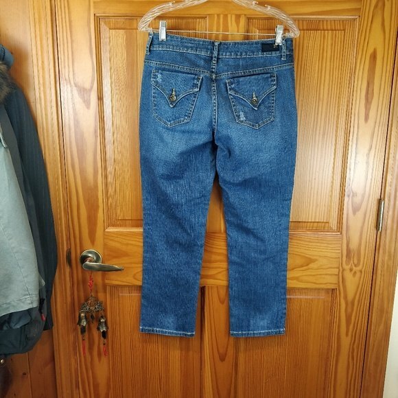 Simply Vera Vera Wang Skinny Jeans Size 6 Vintage Denim with Metal Buttons - Picture 6 of 8